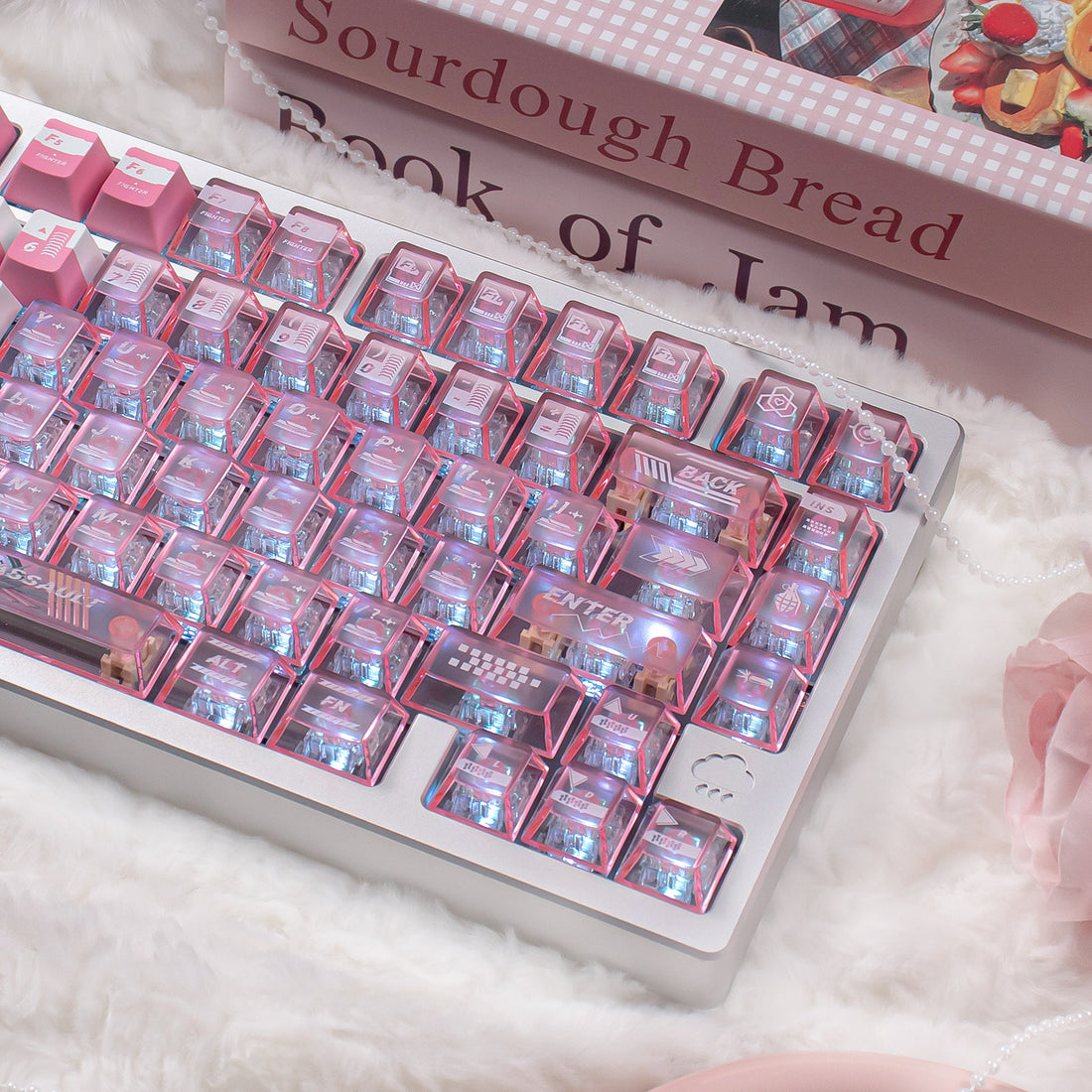 Mechatronics Assault Theme, PBT+PC Top Misty Pink Sublimation Creative Personalized Keycap Set