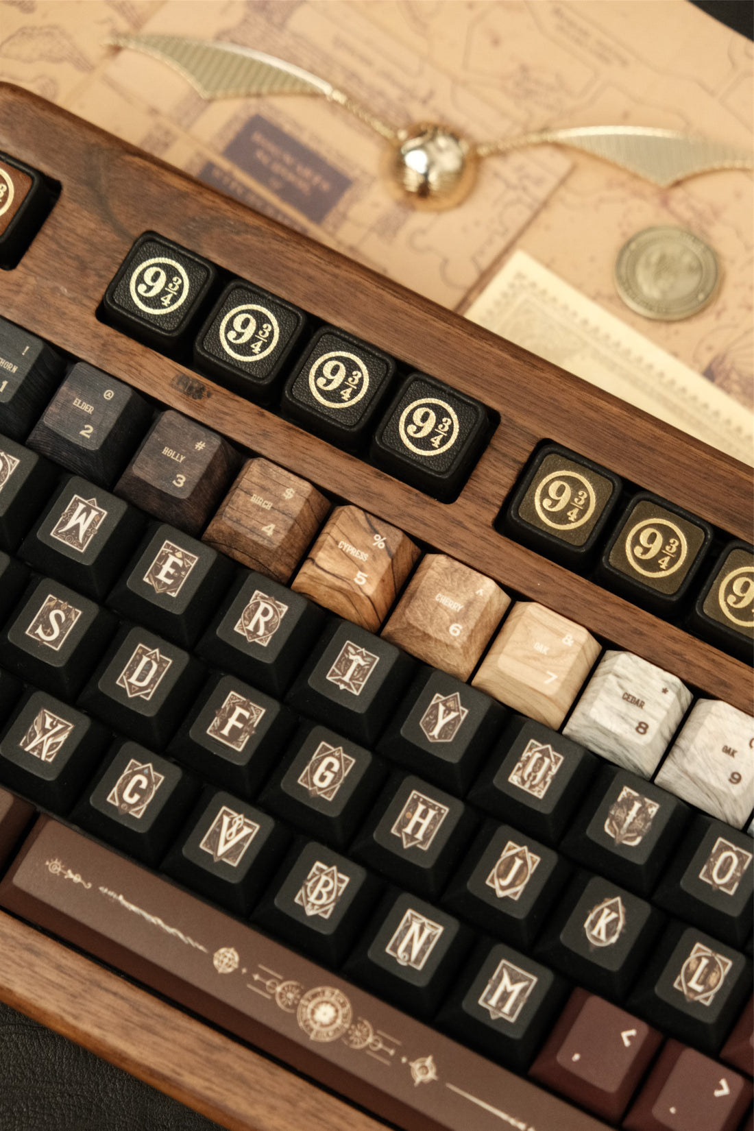 Harry Potter Handmade 1U Genuine Leather Handmade Keycaps Mechanical Keyboard Decorative Keycaps Retro Style Art Keycaps