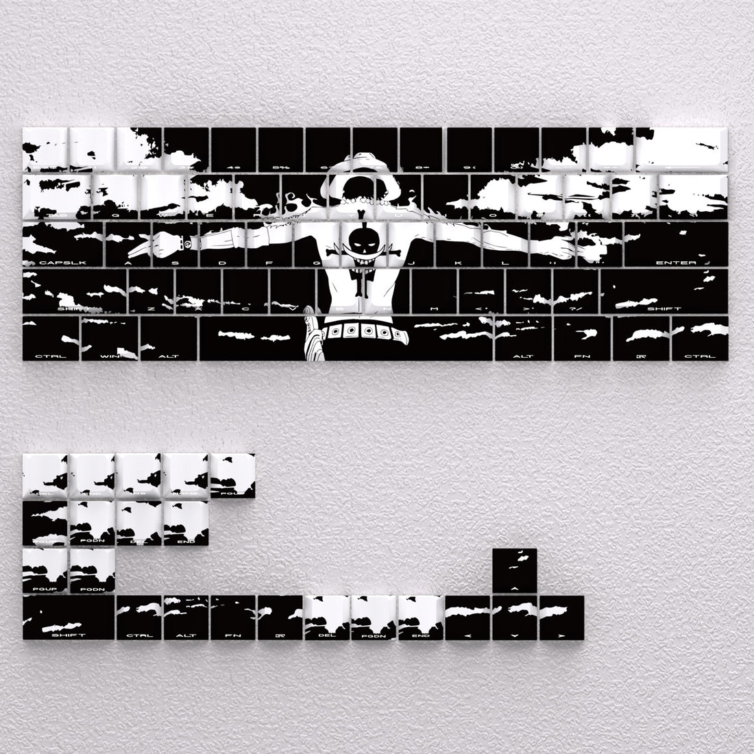 One Piece, Ace Keycap anime Theme Hot Sublimation Original Height PBT Material Set Keycap
