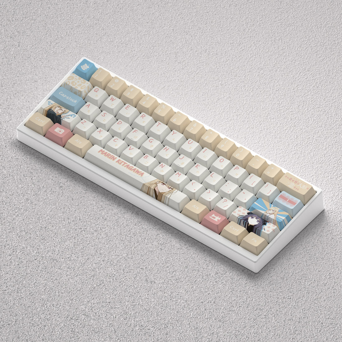 My Dress Up Darling Theme Keycaps, Kitagawa Marin Anime Game Creative Personalized Keycap Set PBT Material Original Factory Height Sublimation Printing