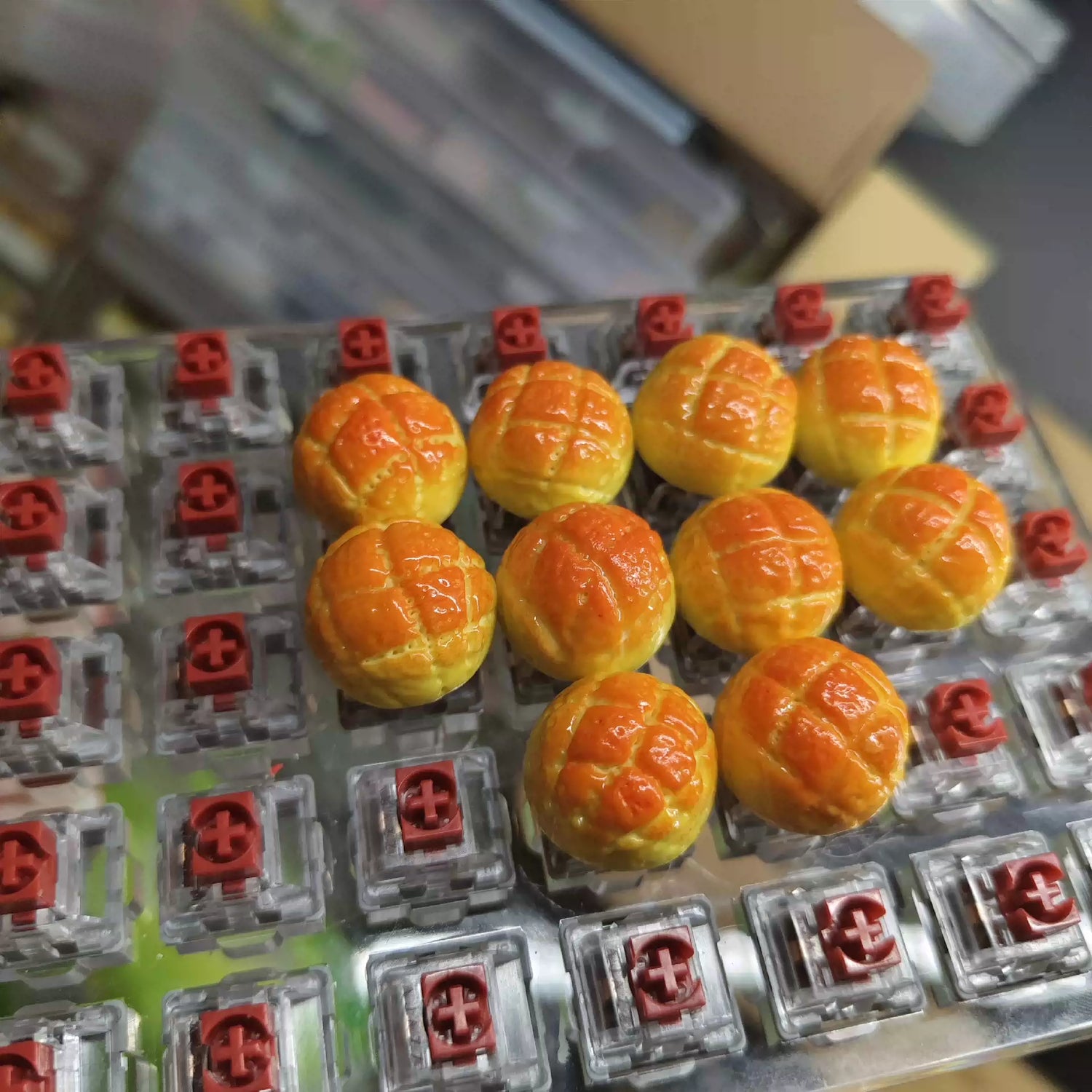 Food Collection, Handmade Resin Clay, Stone Plastic Clay, Personalized Keycaps, Artisankeycaps, Mechanical Keyboard Decorative Keycaps.