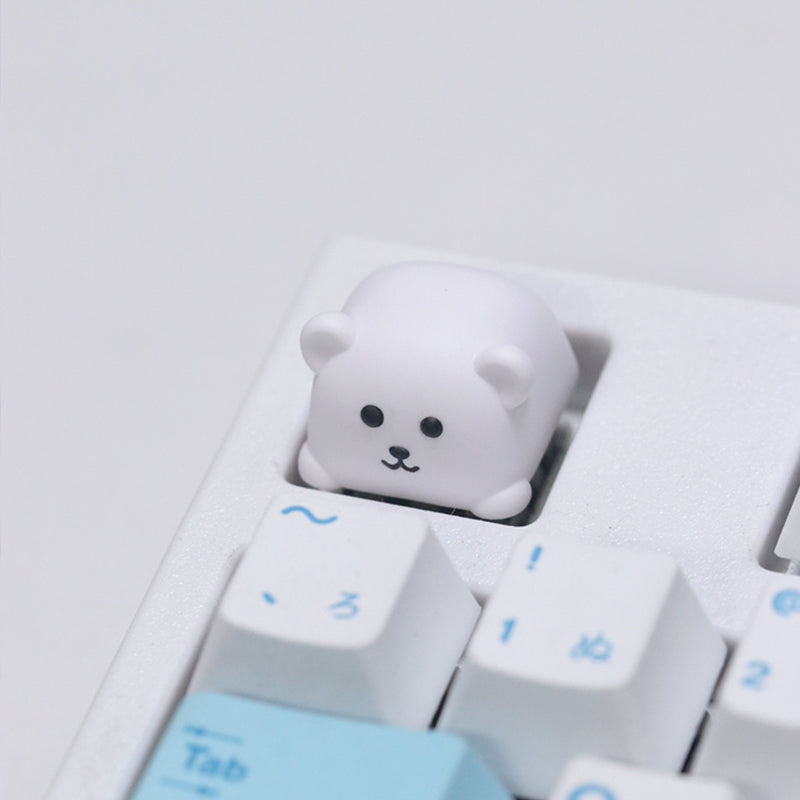 Minimalist style, Joke Bear, Multi colored resin molded personalized keycaps, resin handmade creative keycaps