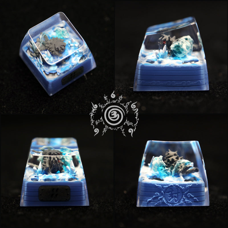Naruto, Bijuu Crystal drops of glue personalized keycaps, resin personalized decorative keycaps.
