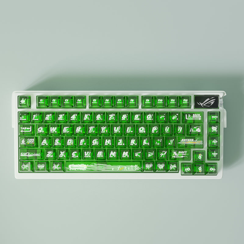 Shameless,Theme PC Transparent Material Set+2U Metal Backspace Key+1U Metal R4 Highly Personalized Keycap