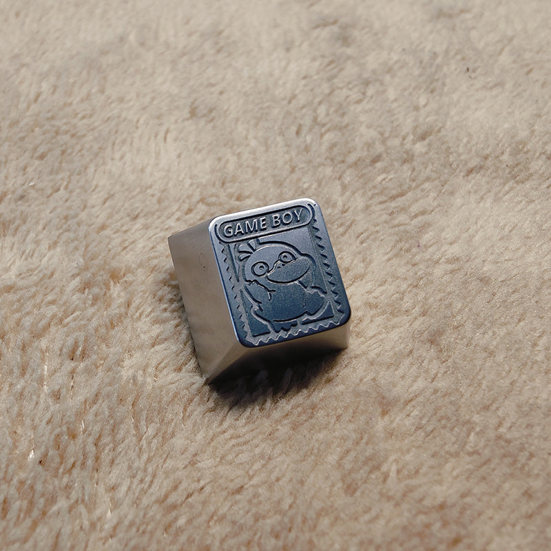 Pok é mon, Psyduck, zinc alloy carved personalized keycaps, mechanical keyboard decorative keycaps.