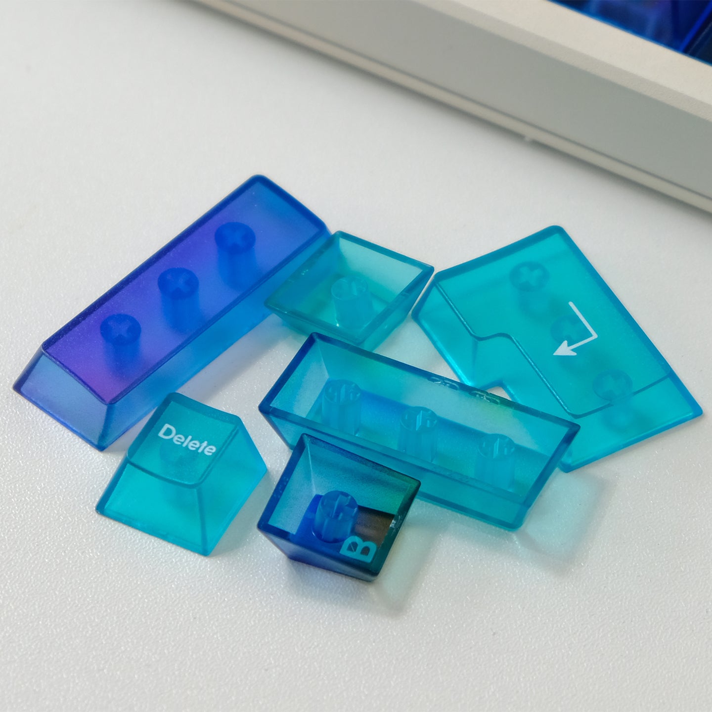 Gradient transparent PC material fog transparent keyboard keycaps customized ai3D technology factory height