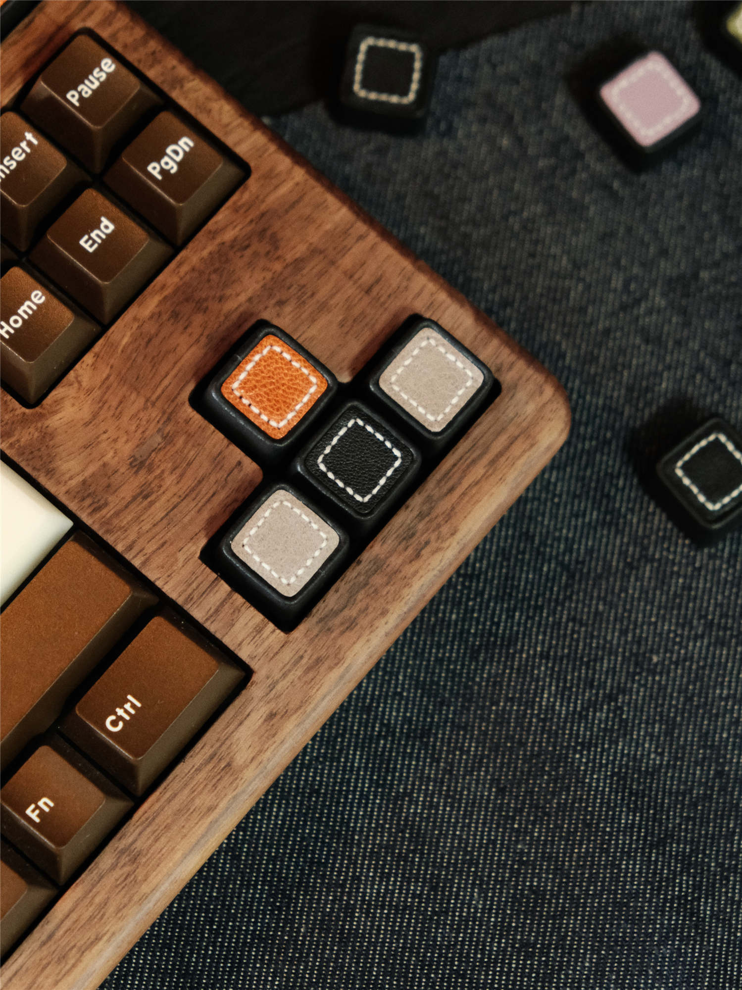 Genuine leather keycaps, personalized handmade retro style mechanical keyboard keycaps, three-dimensional keycaps, creative handmade keycaps