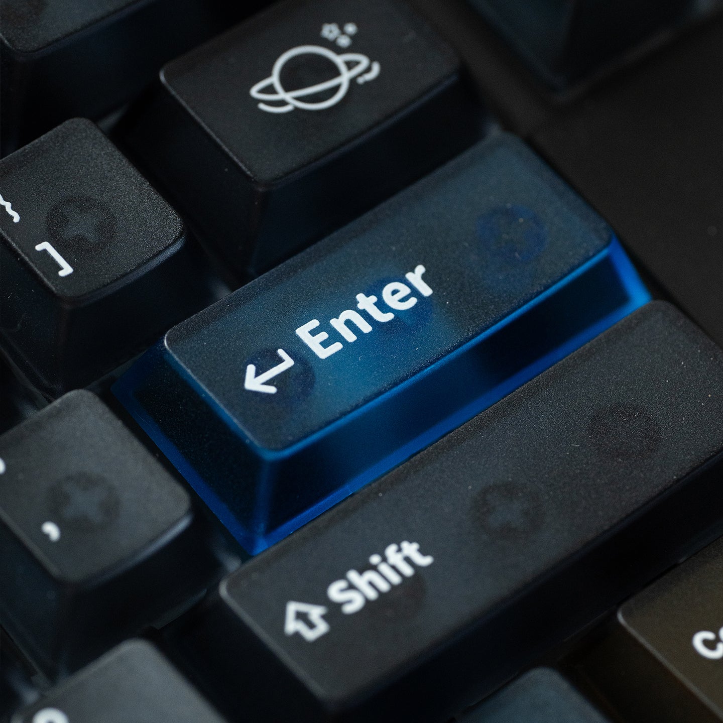 Interstellar themed keycap set, five sided frosted translucent PC keycap personalized customization PBT heat sublimation factory height