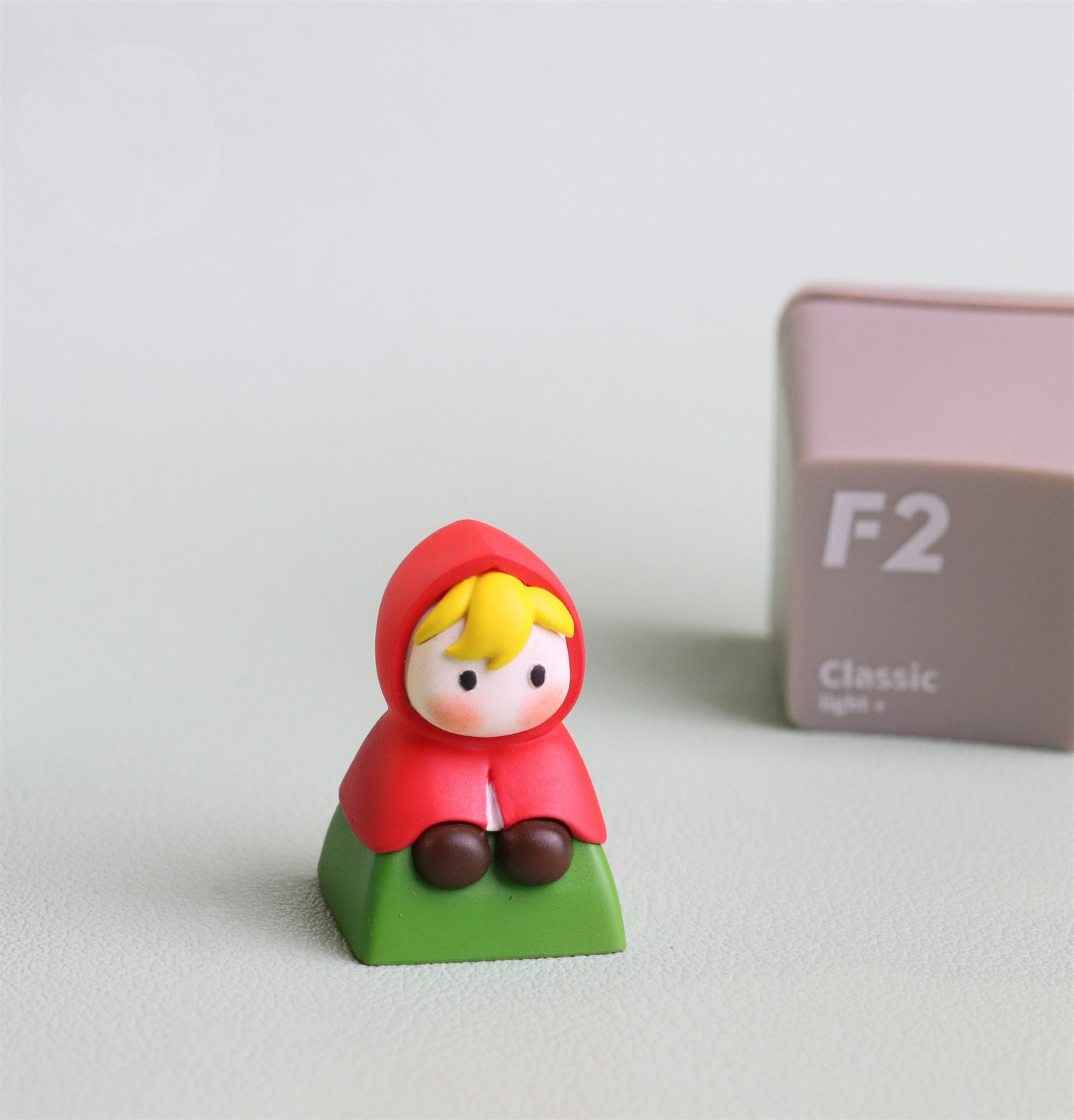 Resin coated personalized keycaps 1U Little Red Riding Hood, fairy tale Little Red Riding Hood peripheral keycaps.