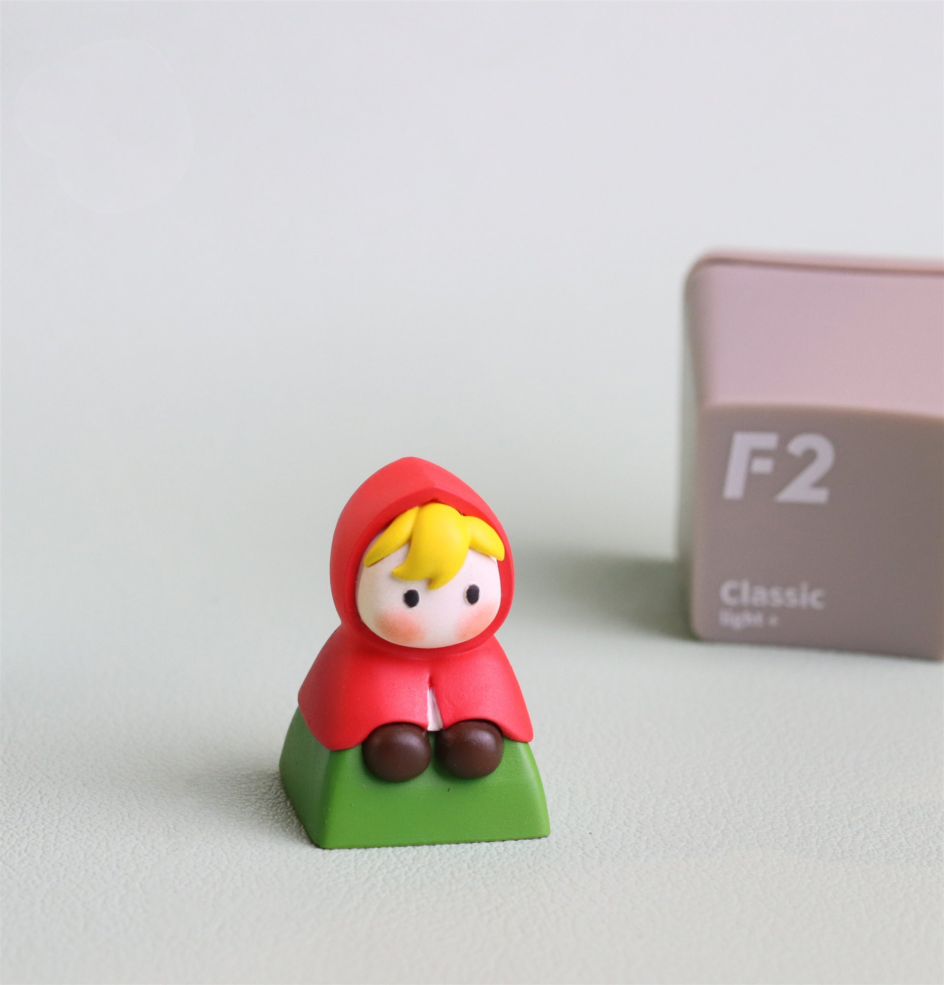 Resin coated personalized keycaps 1U Little Red Riding Hood, fairy tale Little Red Riding Hood peripheral keycaps.
