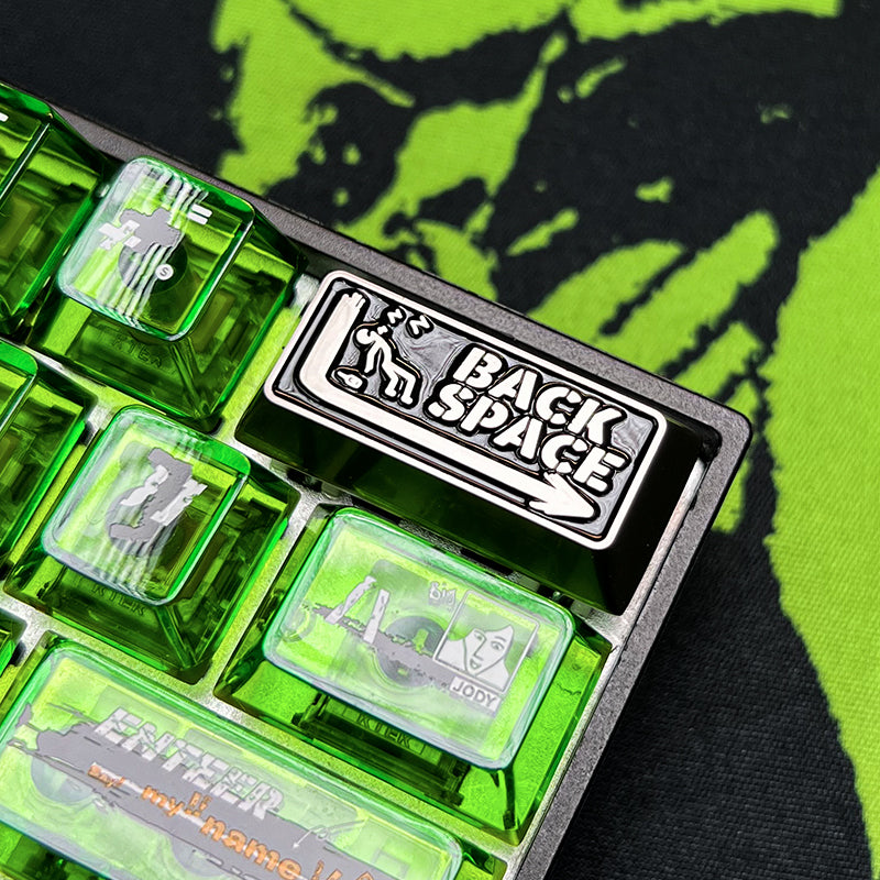 Shameless,Theme PC Transparent Material Set+2U Metal Backspace Key+1U Metal R4 Highly Personalized Keycap