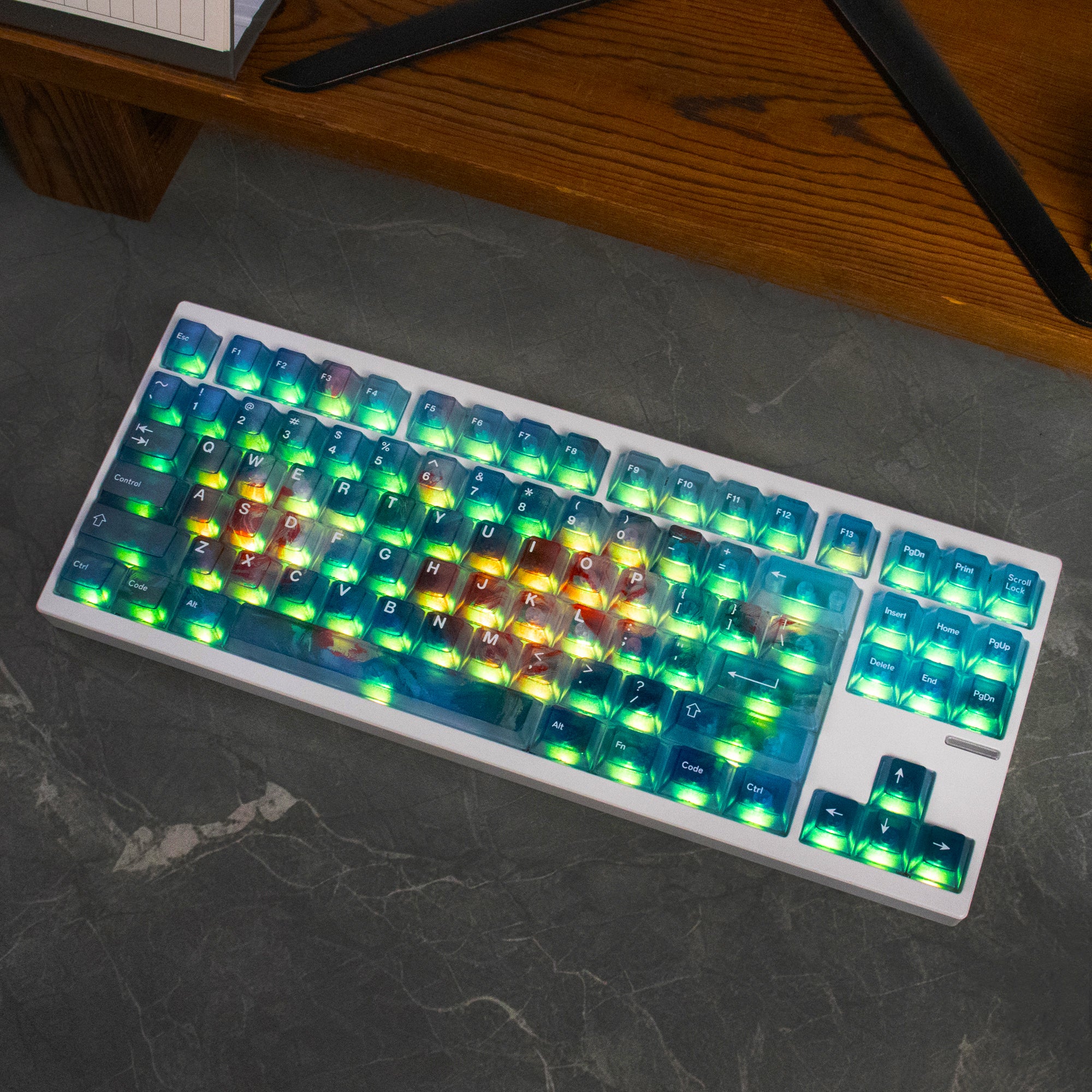 Gradient transparent PC material fog transparent keyboard keycaps customized ai3D technology factory height