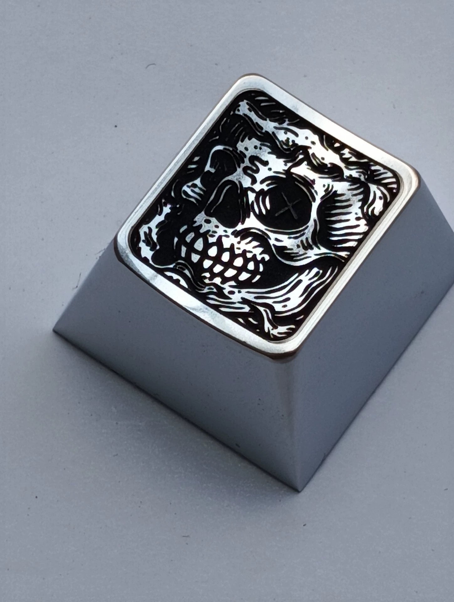 Graffiti Skeleton, Zinc Alloy Personalized Keycaps, 1U Metal Decorative Keycaps, Creative Keycaps