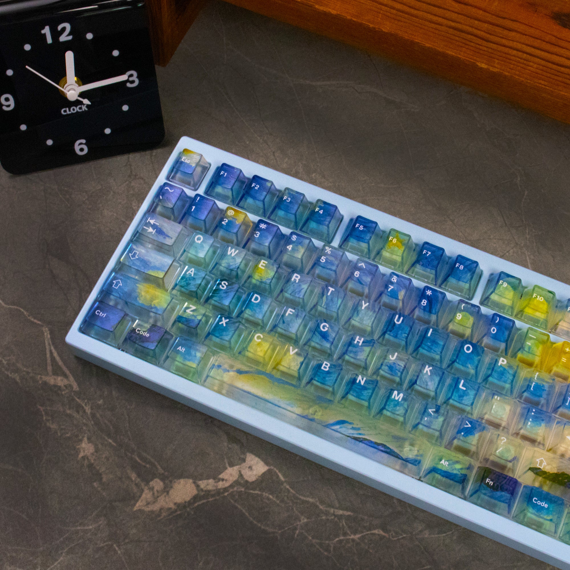 Gradient transparent PC material fog transparent keyboard keycaps customized ai3D technology factory height