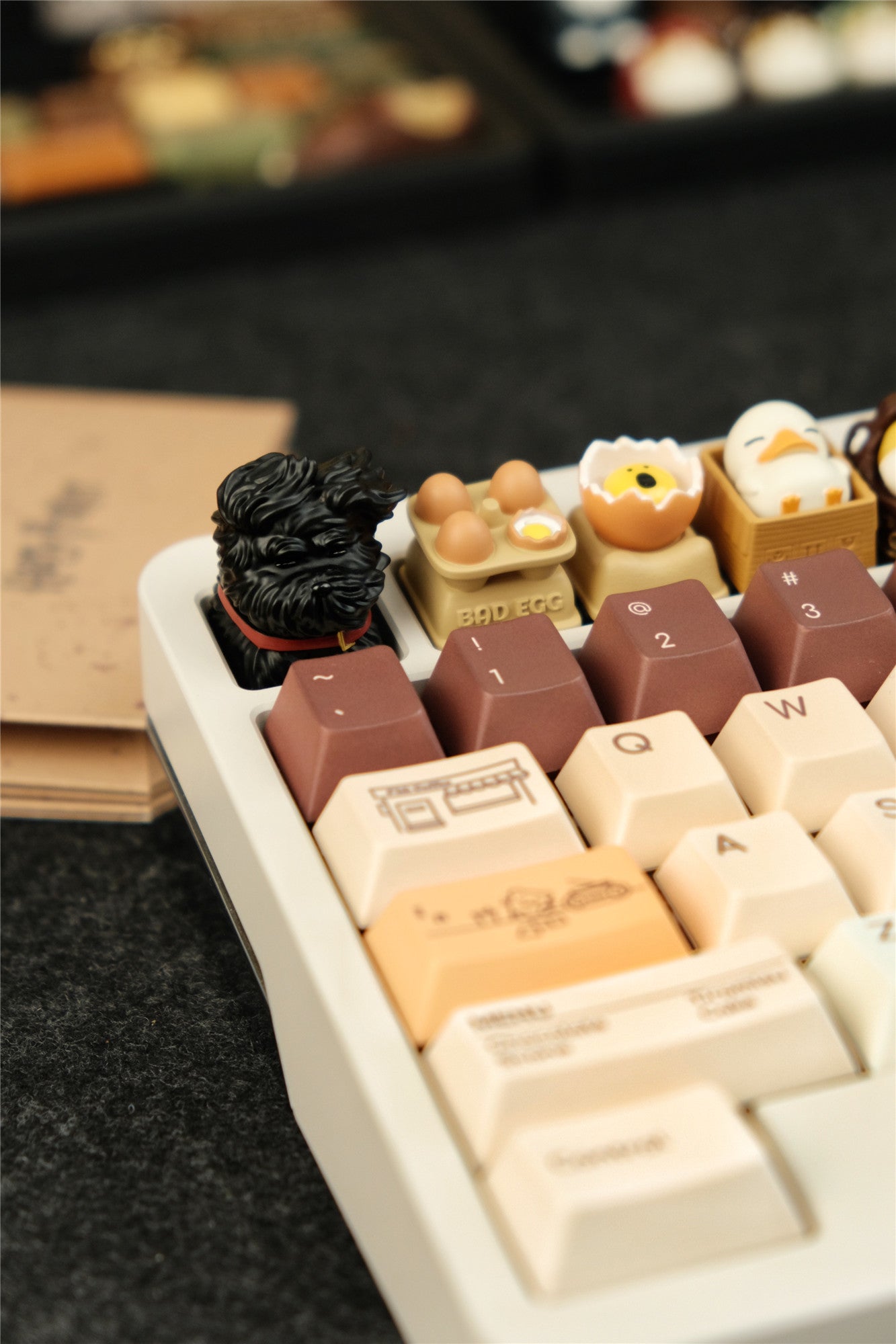 Messy puppy Schnauzer personality keycaps, resin personality keycaps, decorative keycaps,Maltese