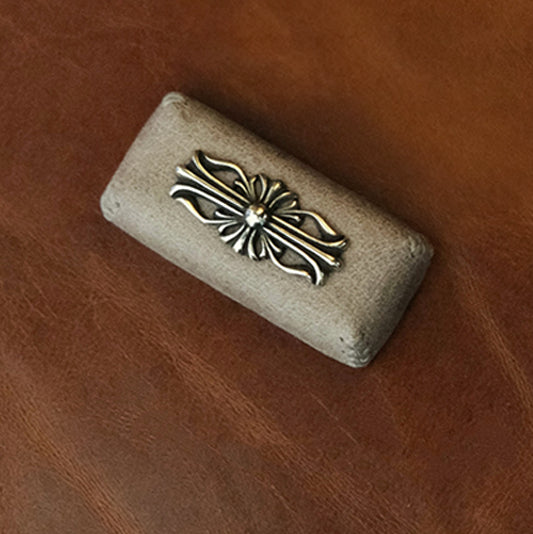 Leather sewing, resin base, Chrome Hearts, Retro style 2U backspace key personalized keycap, mechanical keyboard decorative keycap