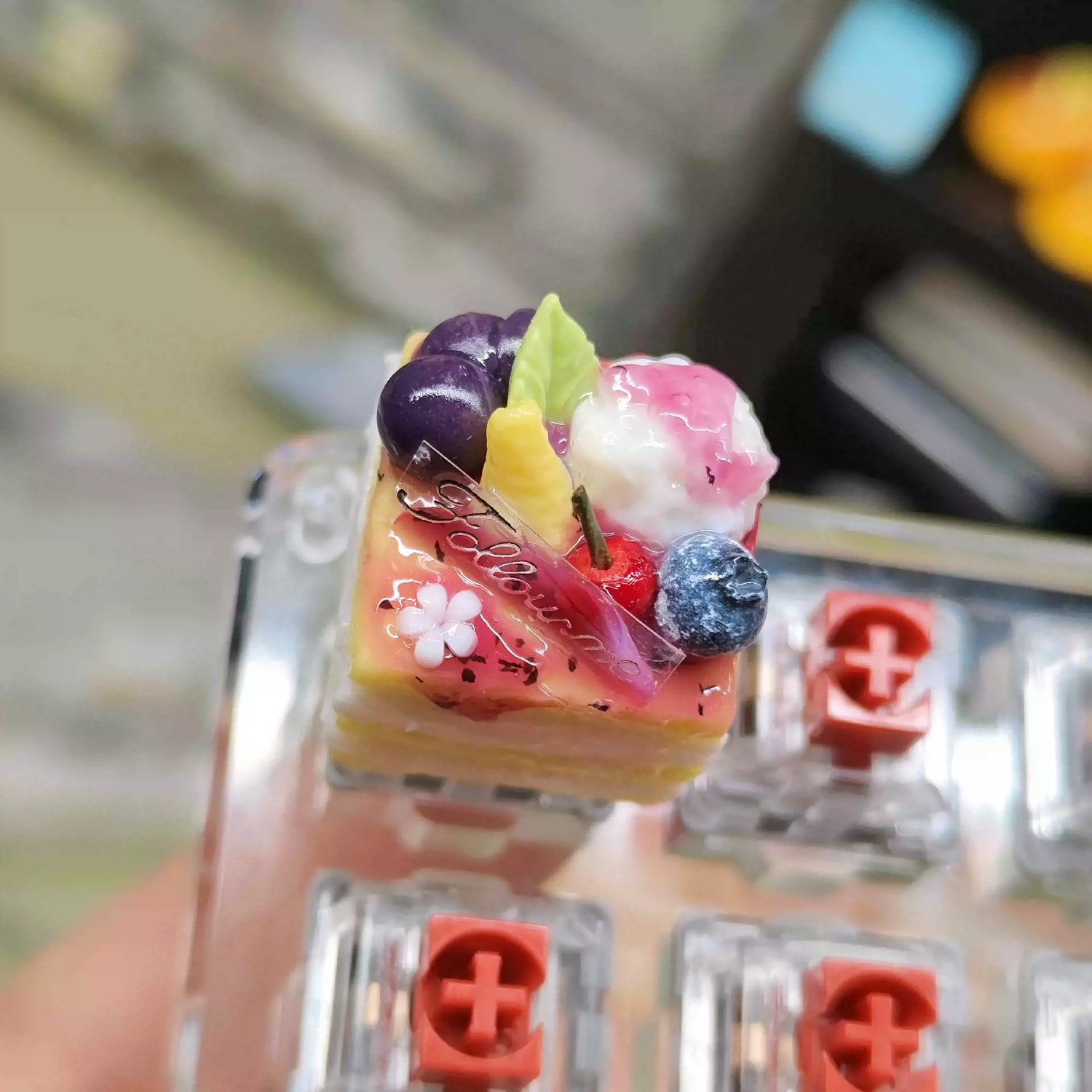 Food Collection, Handmade Resin Clay, Stone Plastic Clay, Personalized Keycaps, Artisankeycaps, Mechanical Keyboard Decorative Keycaps.