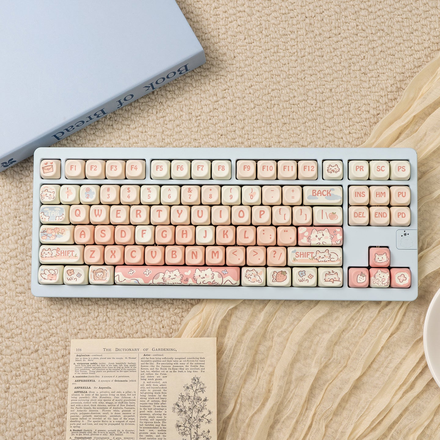 MOA height strawberry kitten magnetic axis mechanical keyboard keycap PBT thermal sublimation customization