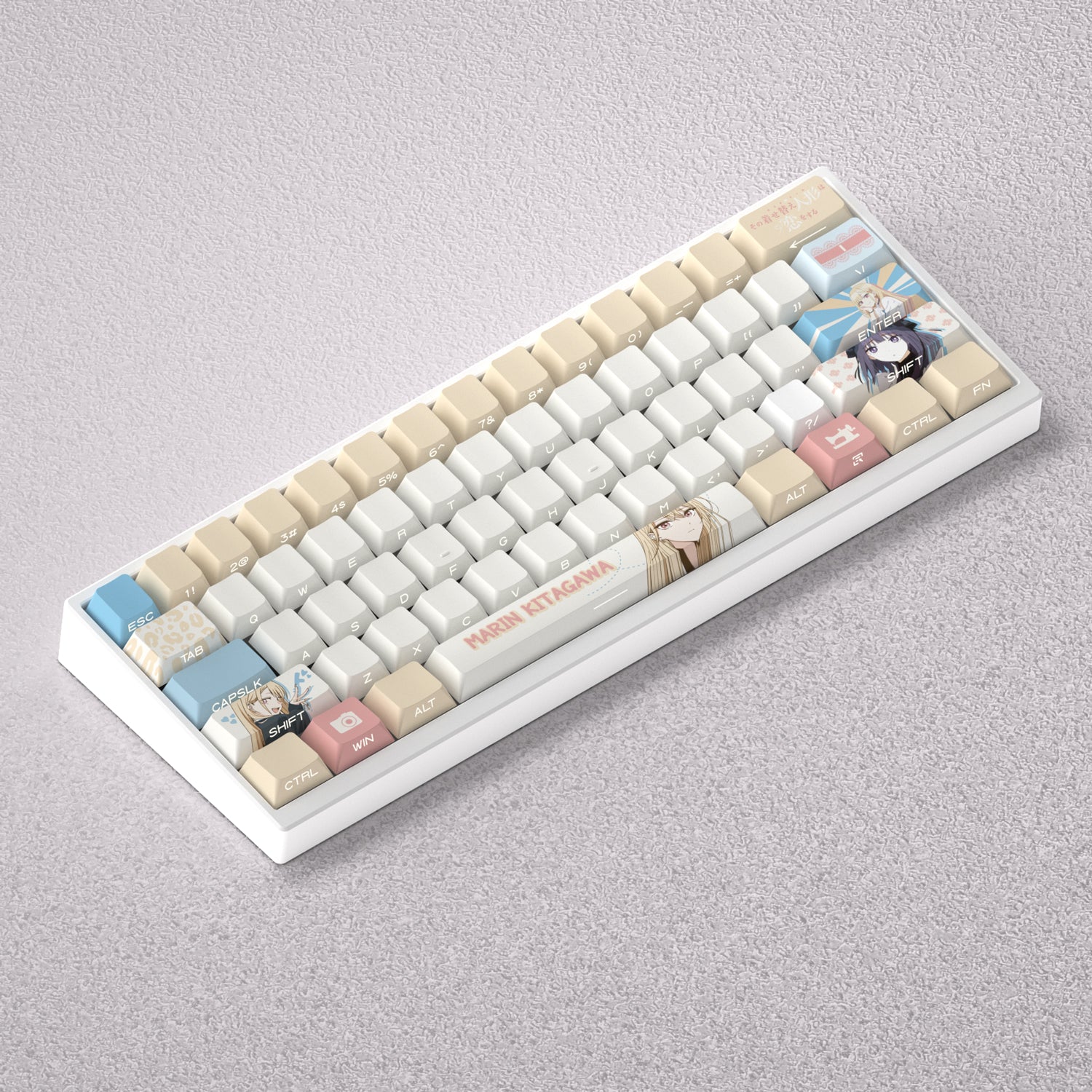 My Dress Up Darling Theme Keycaps, Kitagawa Marin Anime Game Creative Personalized Keycap Set PBT Material Original Factory Height Sublimation Printing