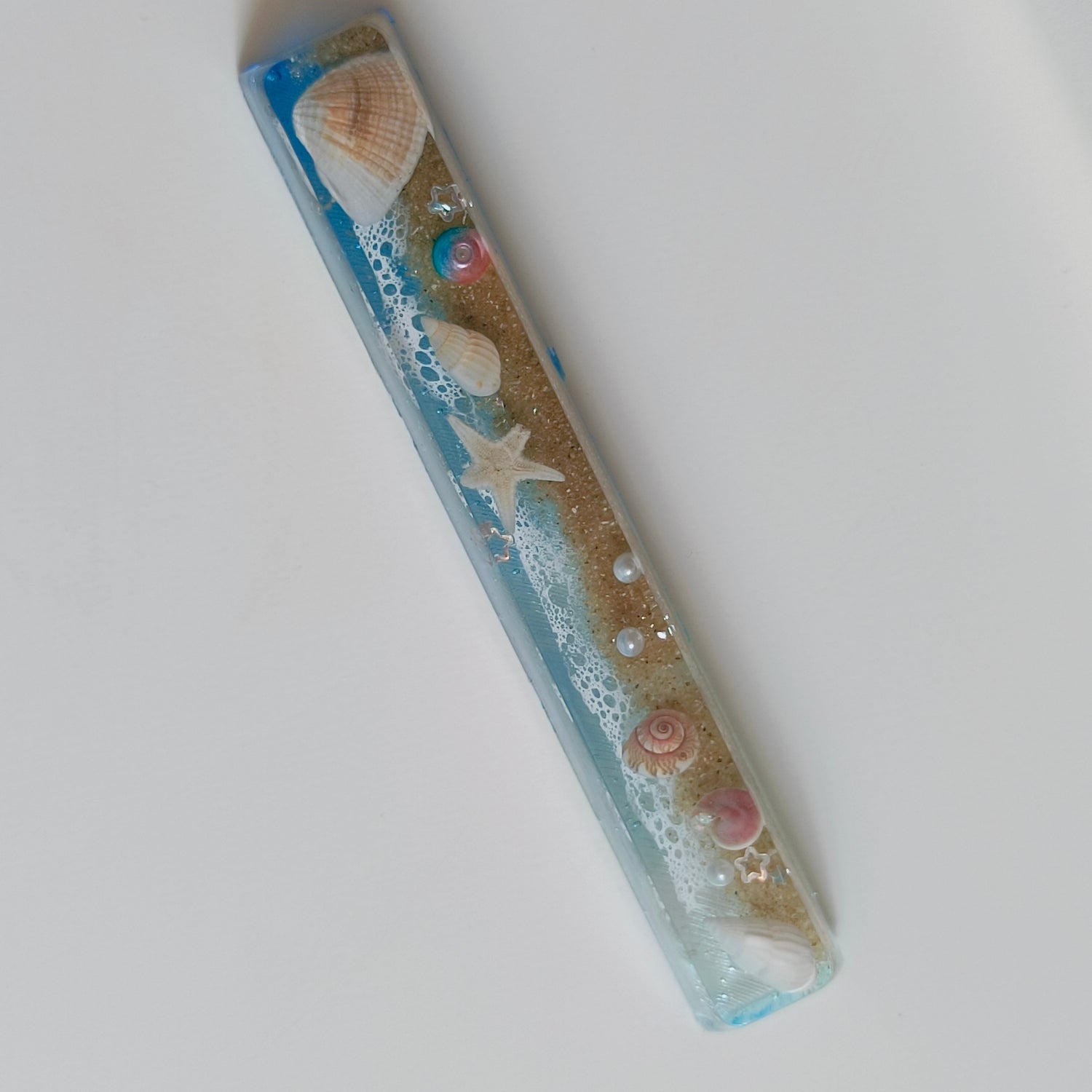 Seaside, Beach 6.25U Spacebar, Resin Personalized Keycaps, Ocean Art Keycaps Decorative Keycaps