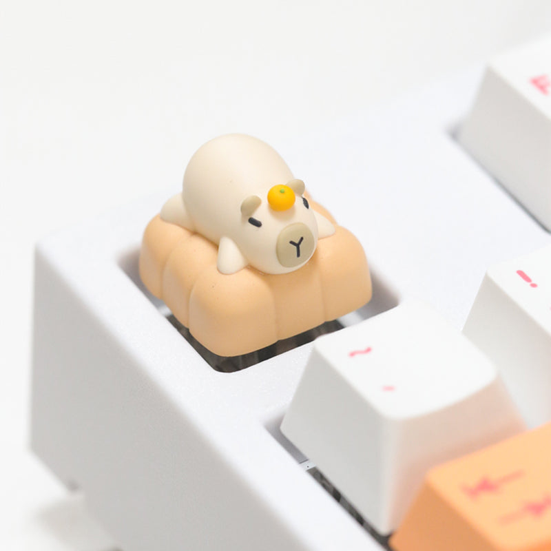 Capybara, multi-color resin molded keycaps, personalized keycaps, artisankeycaps