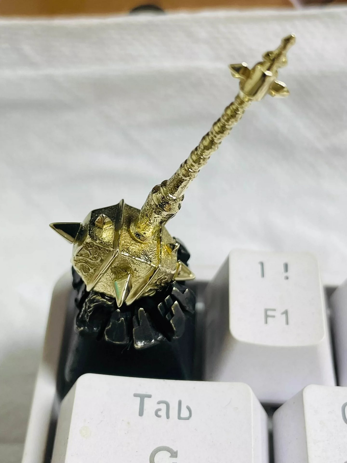 World of Warcraft, Sulfuras, Hand of Ragnaros, White copper personalized keycaps, metal keycaps for gaming peripherals