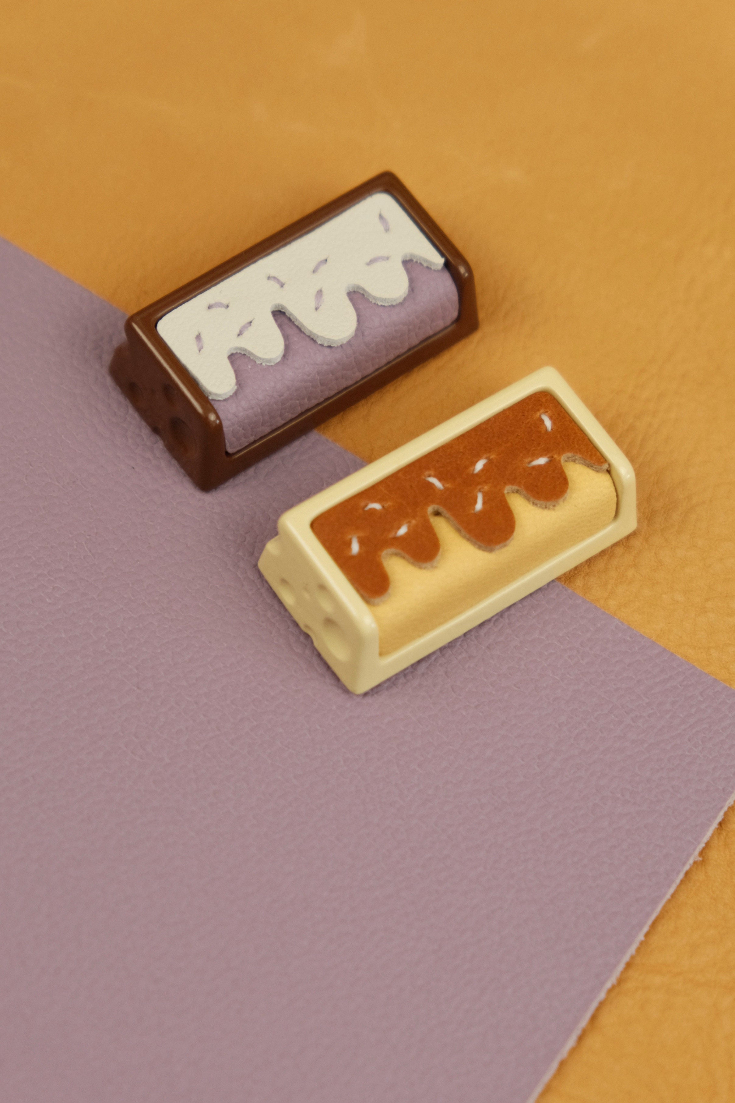 Delicious cake, 2U leather+resin personalized keycaps, mechanical keyboard decorative keycaps, food art creative keycaps