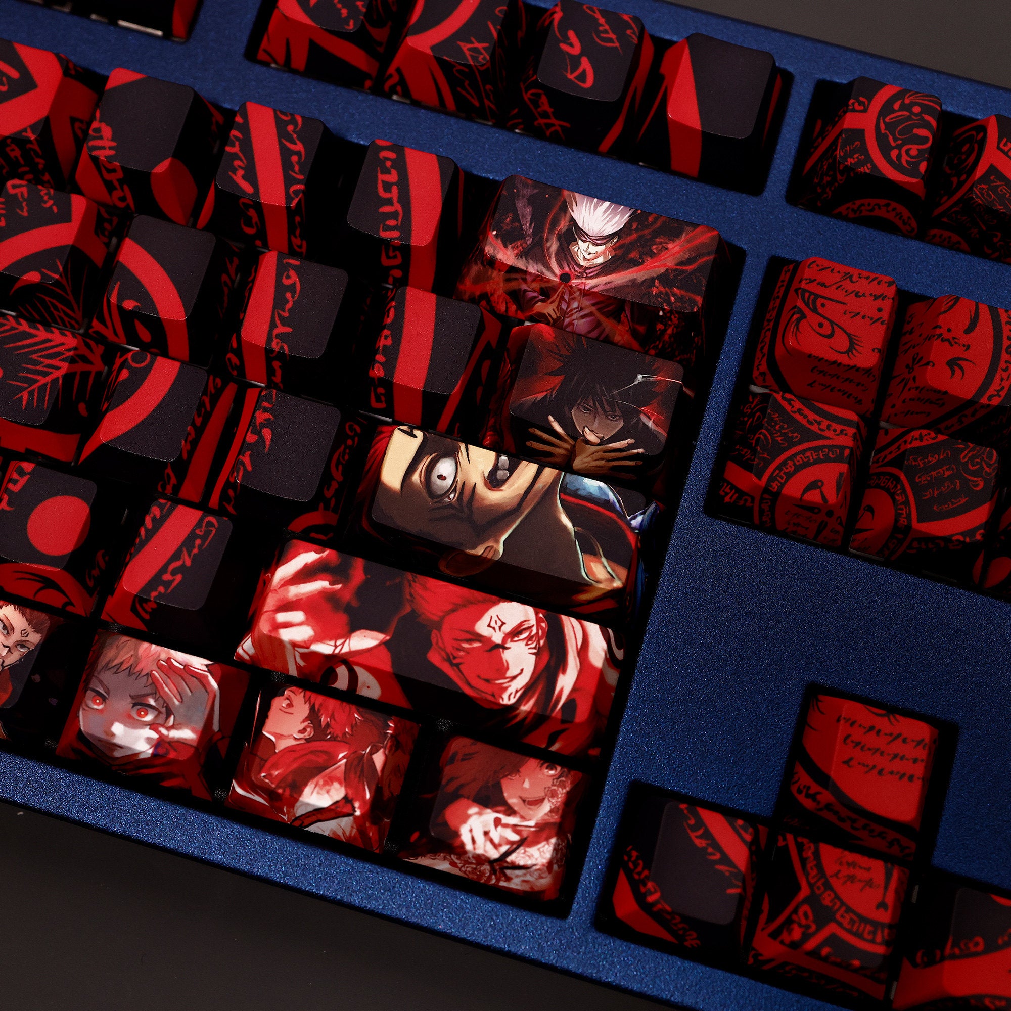 Jujutsu Kaisen Theme, PBT Material Five sided Heat Sublimation, Anime Game Series Personalized Set Decorative Keycaps