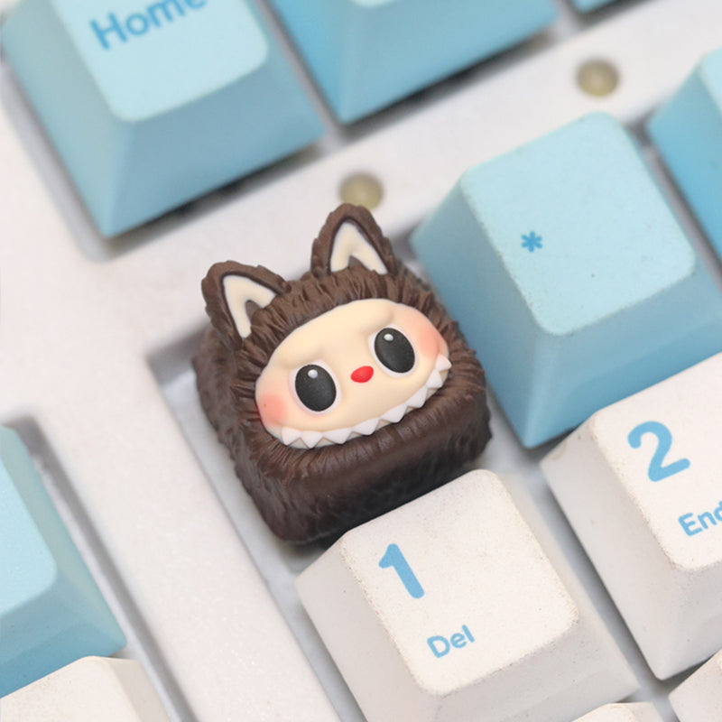 LABUBU, Multi colored resin molded personalized keycaps, trendy toy creative art keycaps