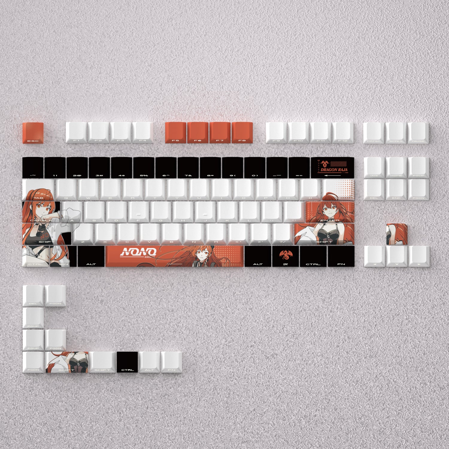 Dragon Witch Nono, Anime Game Creative Personalized Keycap Set PBT Material Original Factory Height Sublimation Printing