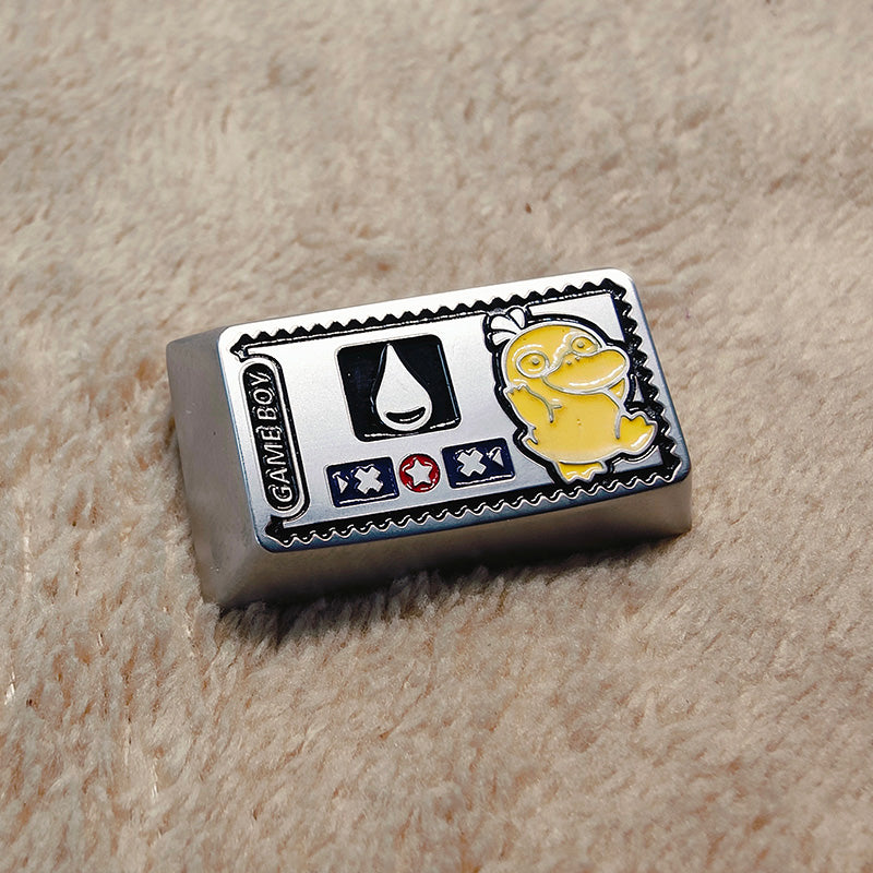 Pok é mon, Psyduck, zinc alloy carved personalized keycaps, mechanical keyboard decorative keycaps.