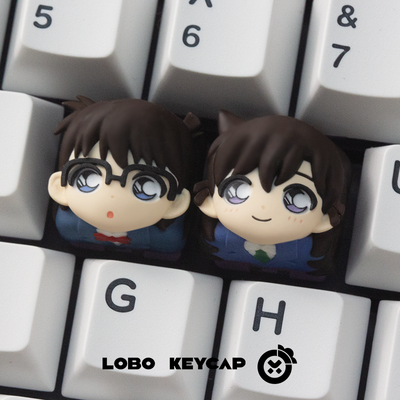 DetectiveConan, Multi colored resin molding, resin personalized keycaps, craftsman keycaps, decorative keycaps
