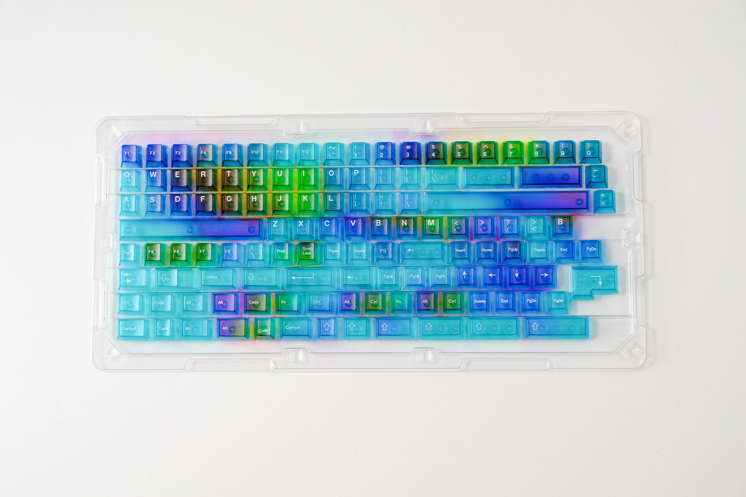 Gradient transparent PC material fog transparent keyboard keycaps customized ai3D technology factory height