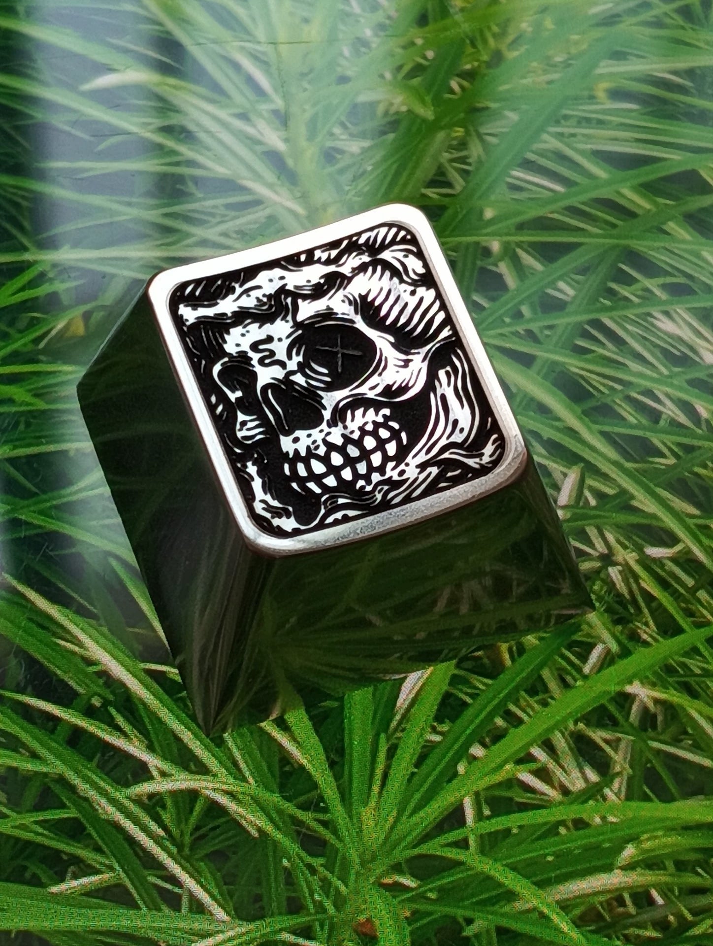 Graffiti Skeleton, Zinc Alloy Personalized Keycaps, 1U Metal Decorative Keycaps, Creative Keycaps