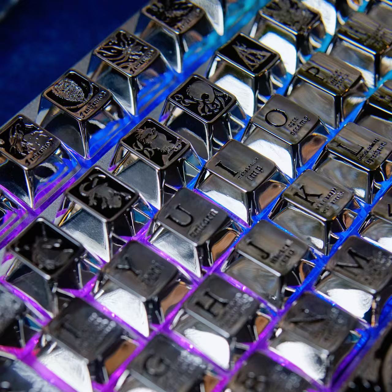 Fantastic Beasts theme, metal laser carved keycaps set, personalized keycaps made of zinc alloy material.