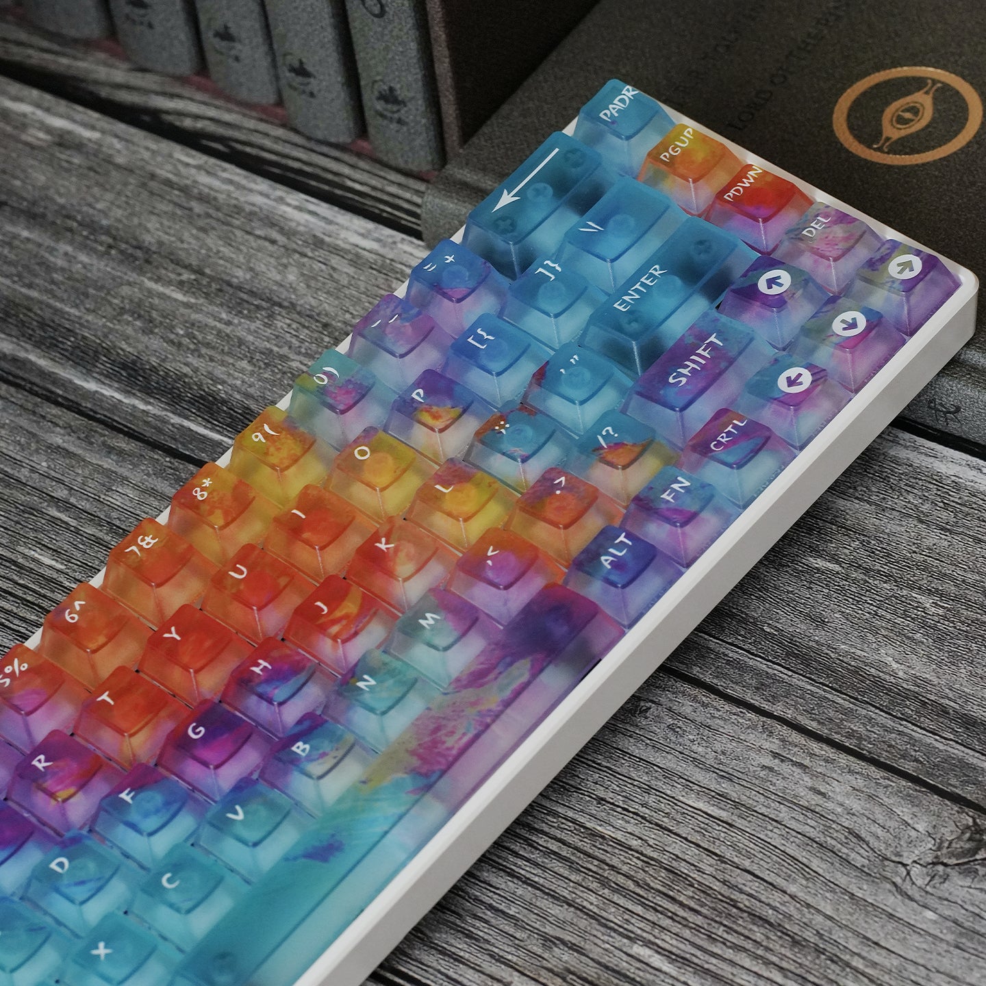 Dreamy Gradient Dyeing Series 5-sided Mist Transparent, Mechanical Keyboard Keycaps, PBT Original Factory Height