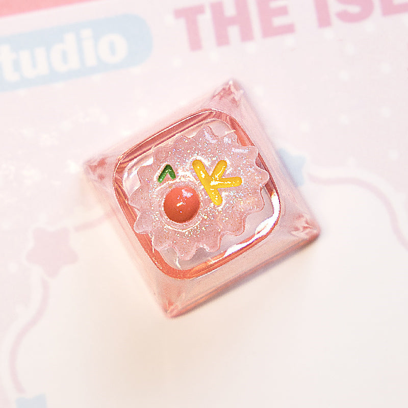 Mikko Transparent Keycaps Customized Fine Sparkling Pink Personalized Keycaps, Cute Pink Keyboard Decorative Keycaps