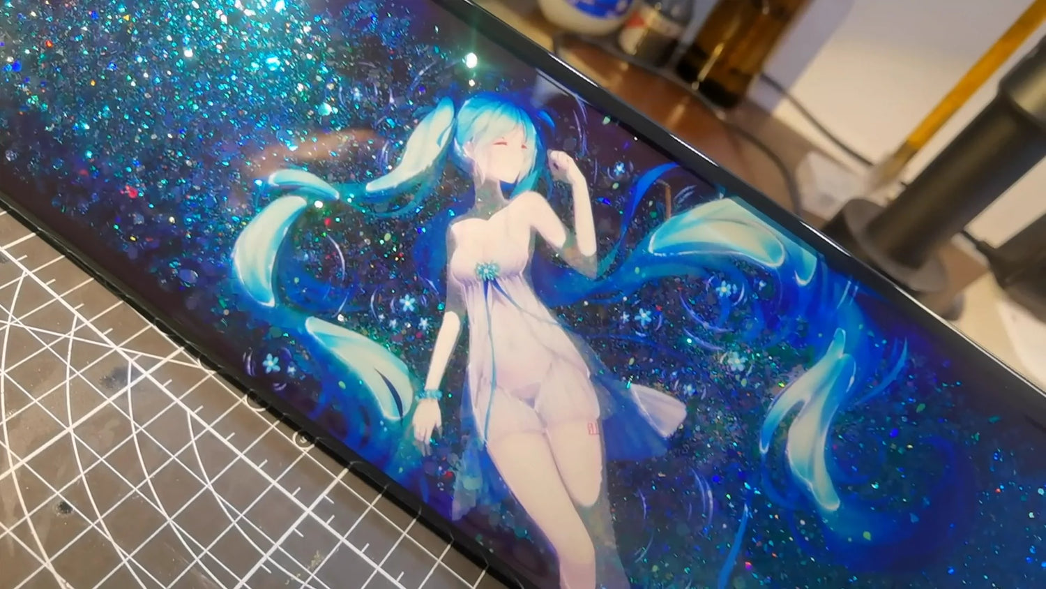 Hatsune Miku quicksand model, keyboard resin hand rest, palm rest, keyboard peripheral accessories