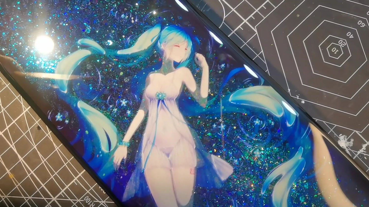 Hatsune Miku quicksand model, keyboard resin hand rest, palm rest, keyboard peripheral accessories