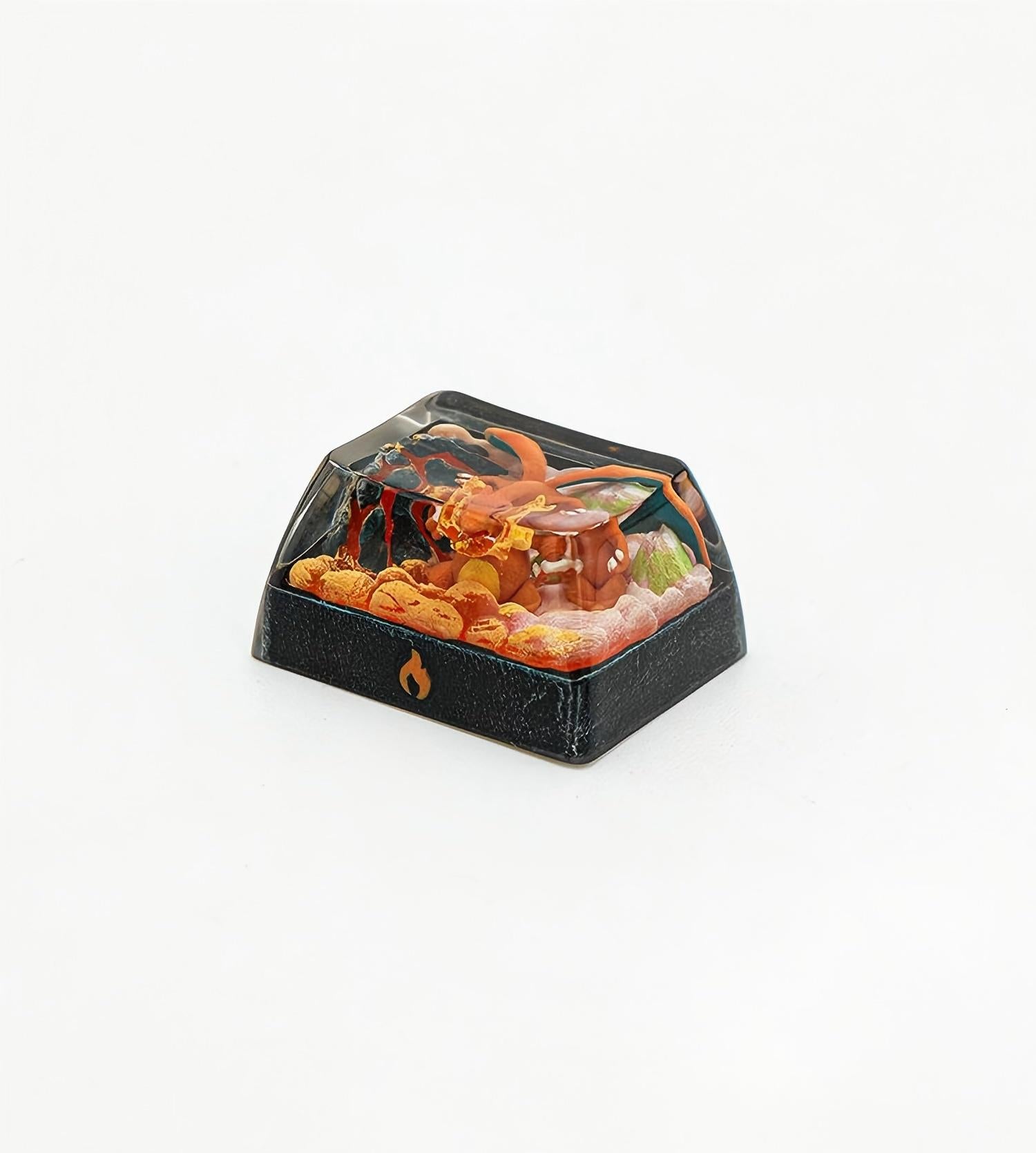Pok é mon series, 1.25U Charizard, Crystal drops of glue, artisankeycaps, handmade custom personalized keycaps