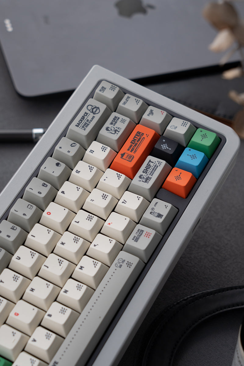 Early work and late return theme mechanical keyboard keycap complete set PBT heat sublimation original factory highly personalized keycap set