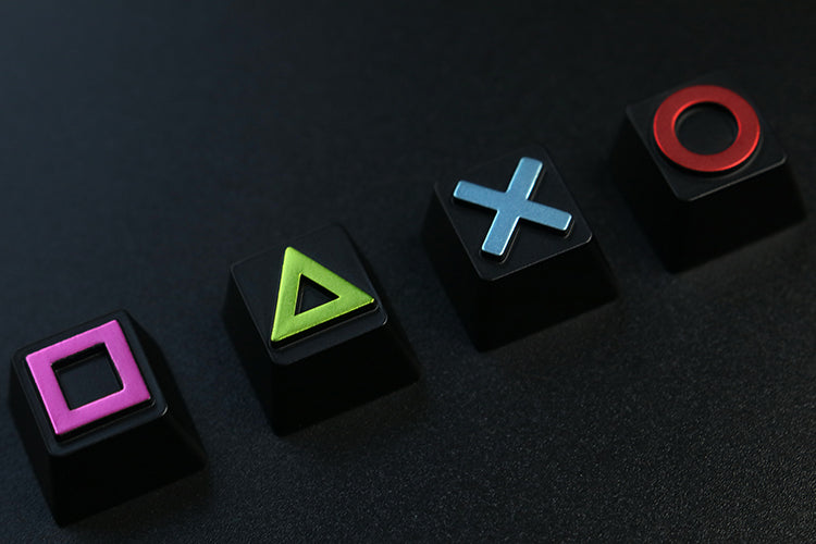 Game controller graphics with personalized zinc aluminum metal keycaps and buttons