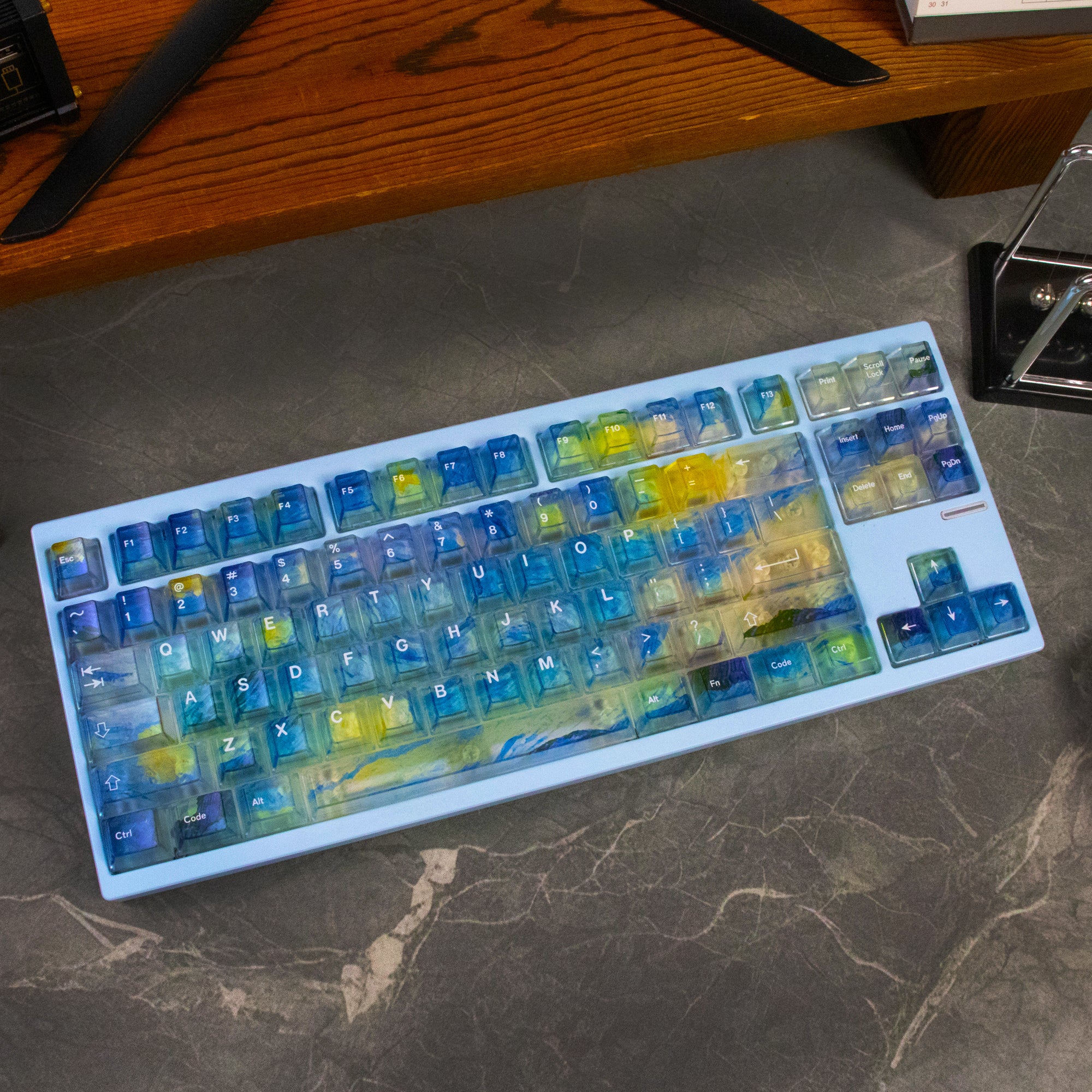 Gradient transparent PC material fog transparent keyboard keycaps customized ai3D technology factory height