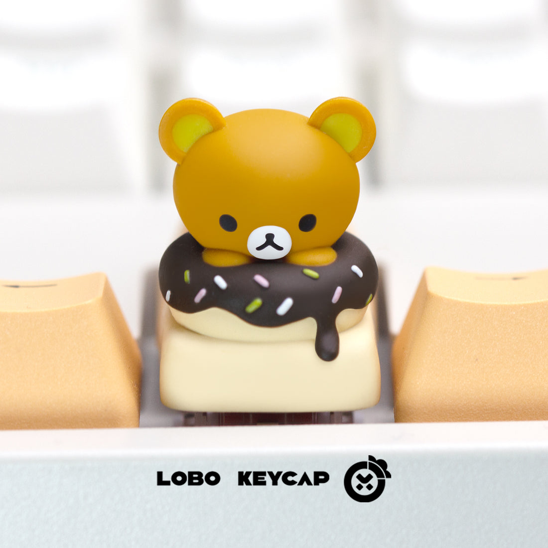 Rilakkuma, Sweet donuts with cute shapes, multi-color resin personalized keycaps, creative keycaps for anime and games