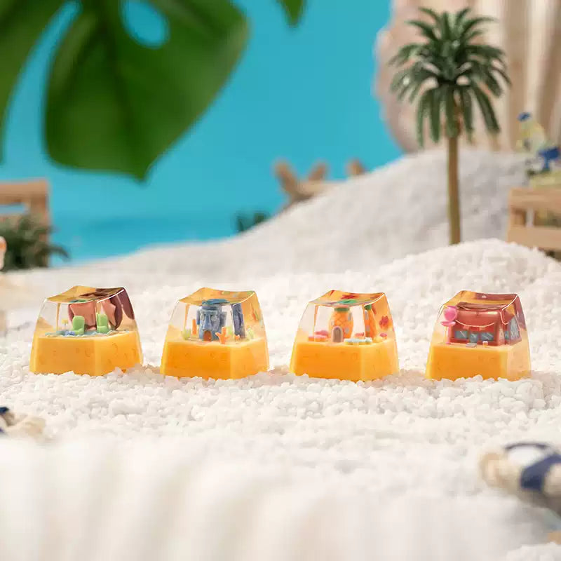 SpongeBob SquarePants Theme Series Resin Dropping Adhesive Personalized Keycaps, Artisankeycaps, Mechanical Keyboard Decorative Keycaps