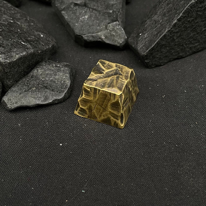 Pure Copper Original Personalized Creativity Handmade Cutting Surface Retro Pure Copper Metal Keycaps Mechanical Keyboard Keycaps Cross Shafts