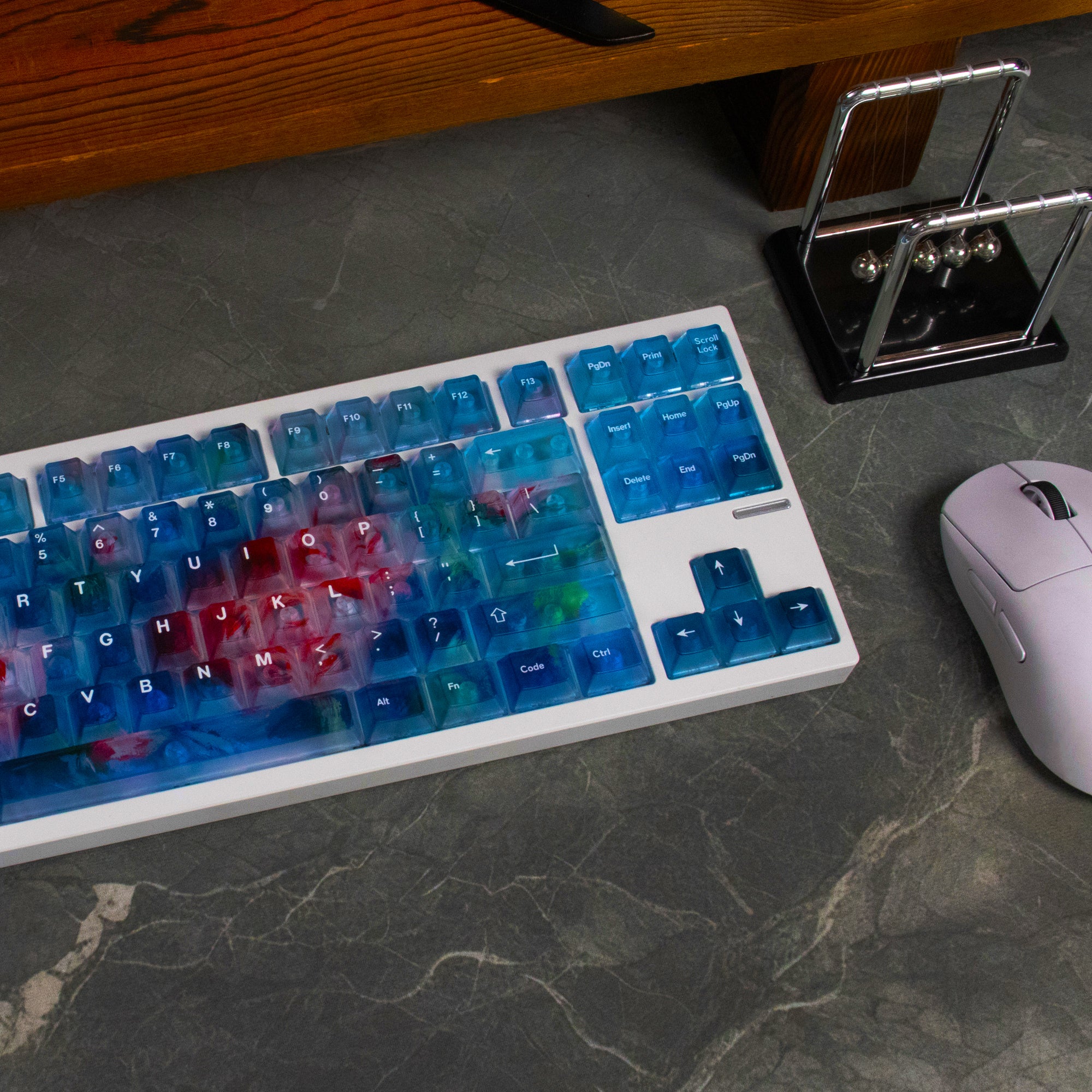 Gradient transparent PC material fog transparent keyboard keycaps customized ai3D technology factory height