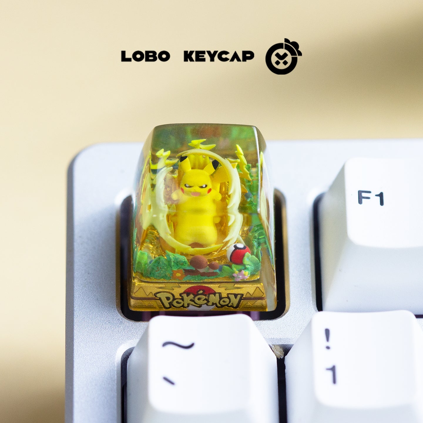 Pok é mon, Pikachu, 1U Crystal drops of glue, SA highly personalized keycaps, anime and game mechanical keyboard accessories decorative keycaps