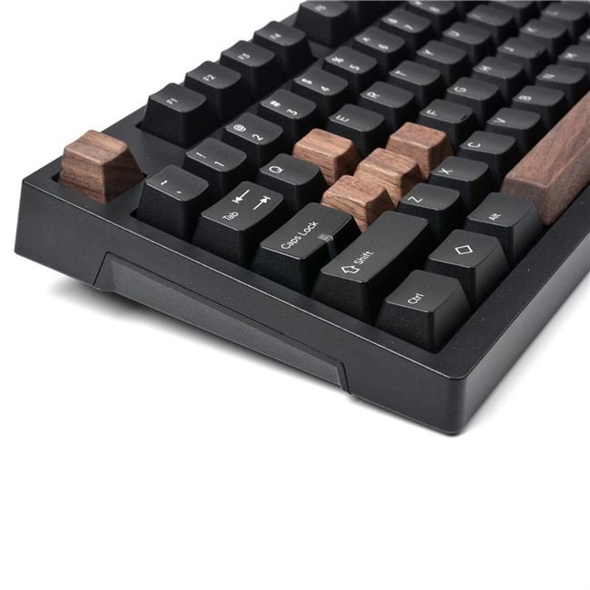 Black walnut, Personalized keycap mechanical keyboard with handmade solid wood OEM high engraving ESC space WSAD Enter key
