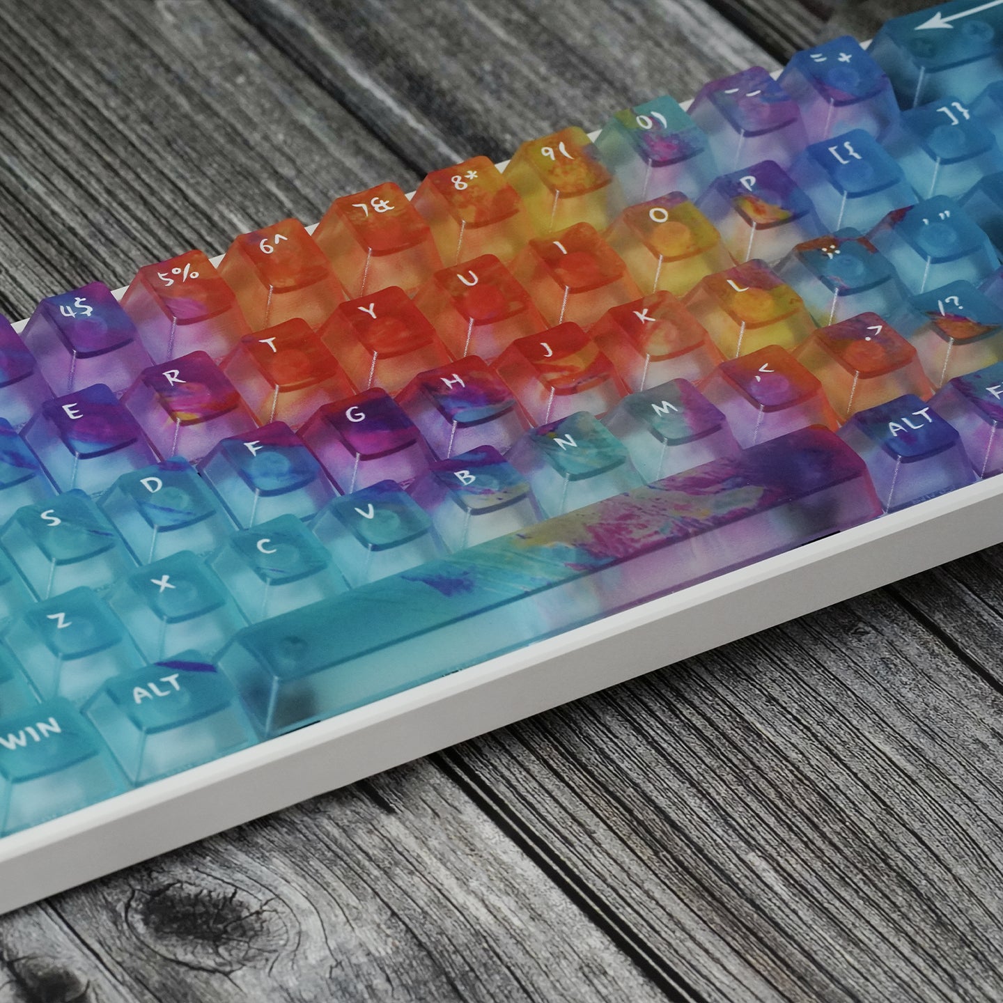Dreamy Gradient Dyeing Series 5-sided Mist Transparent, Mechanical Keyboard Keycaps, PBT Original Factory Height